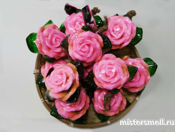 картинка Тайское мыло с люфой Роза Розовая от оптового интернет магазина MisterSmell