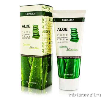 Купить оптом Пенка для умывания с алоэ Farm Stay Aloe Pure Cleansing Foam 180 ml с оптового склада