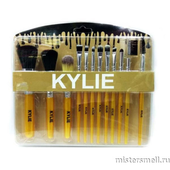 Купить оптом Набор кистей Kylie Gold Прозрачный 12 шт. с оптового склада