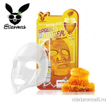 картинка Тканевая маска с экстрактом мёда Elizavecca Honey Deep Power Ringer Mask Pack 10шт от оптового интернет магазина MisterSmell