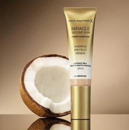 Увлажняющий тональный крем с кокосовым молоком Max Factor Miracle Second Skin №001 Fair