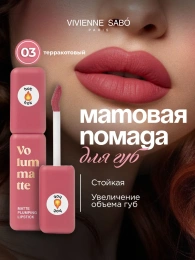 Помада жидкая матовая Vivienne Sabo Volummatte тон 03 терракотовый