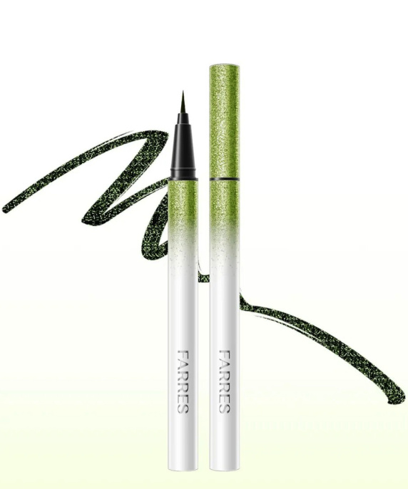 Подводка водостойкая с шиммером Farres зеленая Тон 104