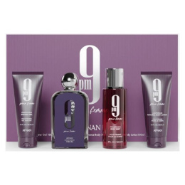 Набор оригинал Afnan 9 PM Pour Femme Purple Luxury Gift Set (3x100+150ml)