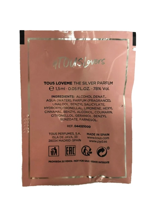 Пробник Оригинал Tous Love Me The Silver Любовь К Серебру 1.5 ml