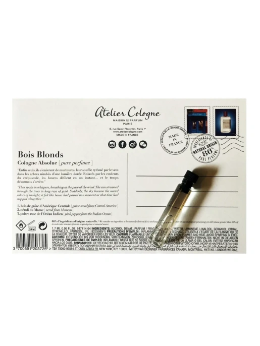 Пробник Оригинал Atelier Cologne Bois Blonds 2 ml