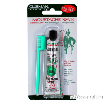картинка Воск для укладки и подкрашивания усов Clubman Moustache Wax Прозрачный 15 мл. от оптового интернет магазина MisterSmell